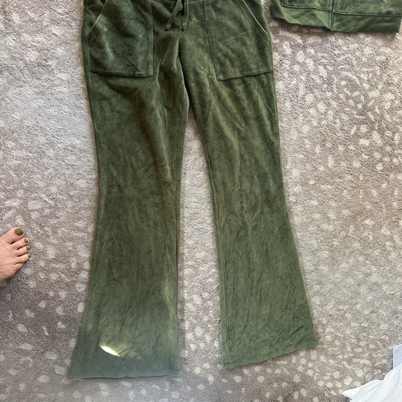 Juicy Couture Olive Green Track Pants & Hoodie Set - Picture 2 of 12